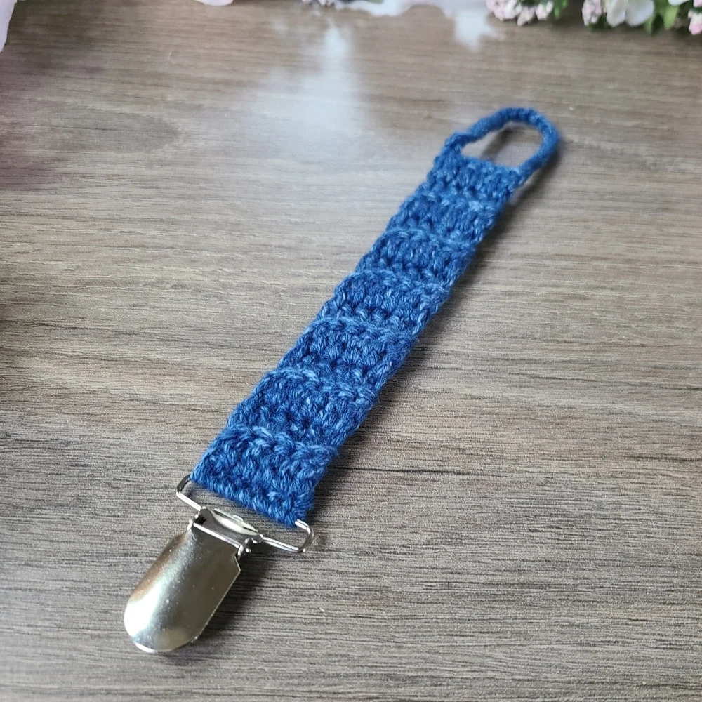 Crochet pacifier clip, baby essentials, baby shower gift, baby boy accessories